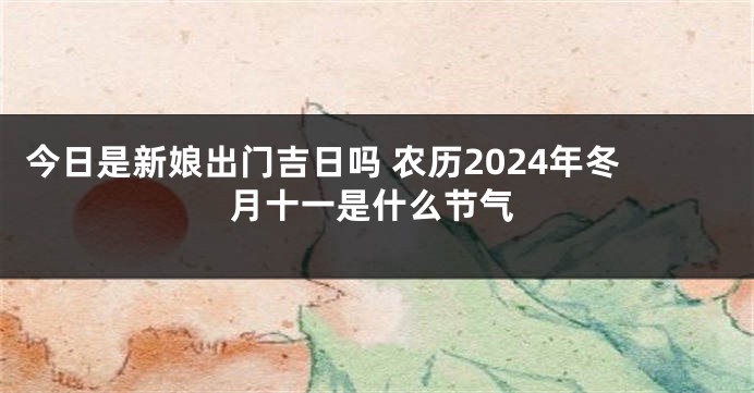 今日是新娘出门吉日吗 农历2024年冬月十一是什么节气