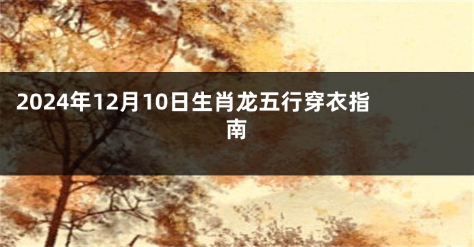 2024年12月10日生肖龙五行穿衣指南