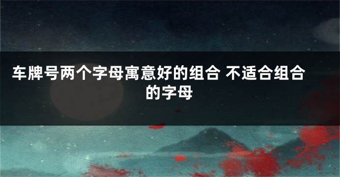 车牌号两个字母寓意好的组合 不适合组合的字母