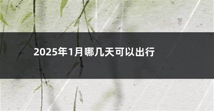 2025年1月哪几天可以出行