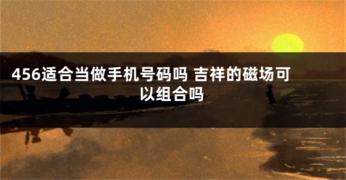 456适合当做手机号码吗 吉祥的磁场可以组合吗