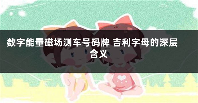 数字能量磁场测车号码牌 吉利字母的深层含义