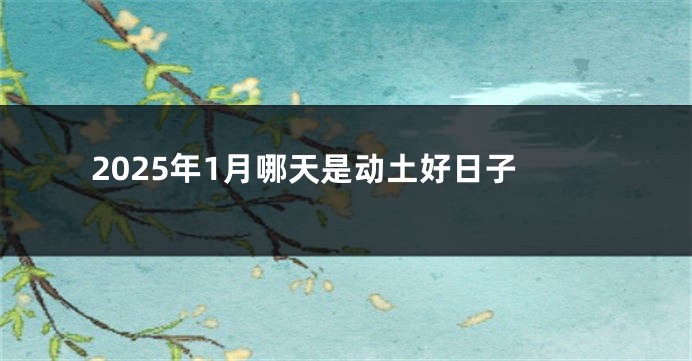 2025年1月哪天是动土好日子