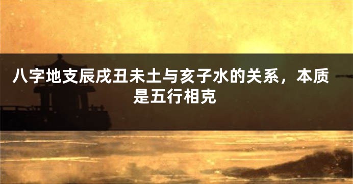 八字地支辰戌丑未土与亥子水的关系，本质是五行相克