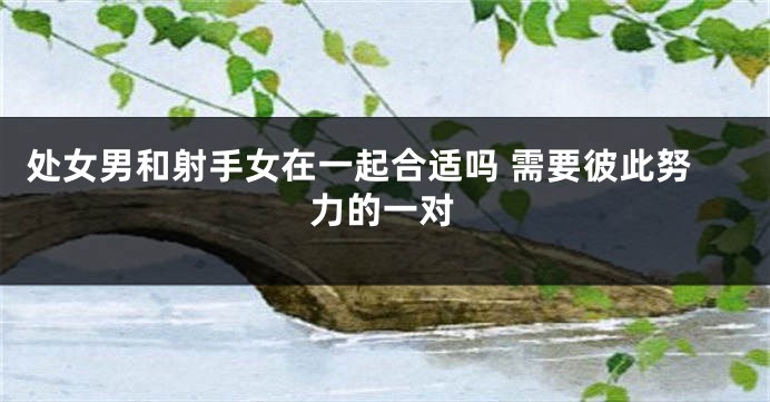 处女男和射手女在一起合适吗 需要彼此努力的一对