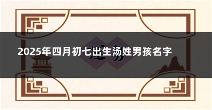2025年四月初七出生汤姓男孩名字