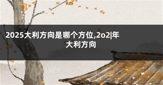 2025大利方向是哪个方位,2o2|年大利方向