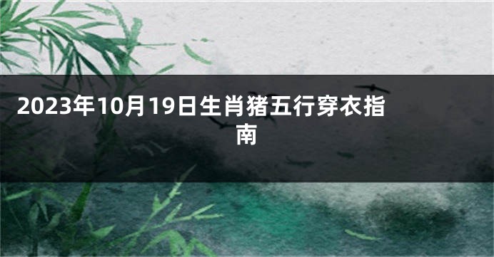 2023年10月19日生肖猪五行穿衣指南