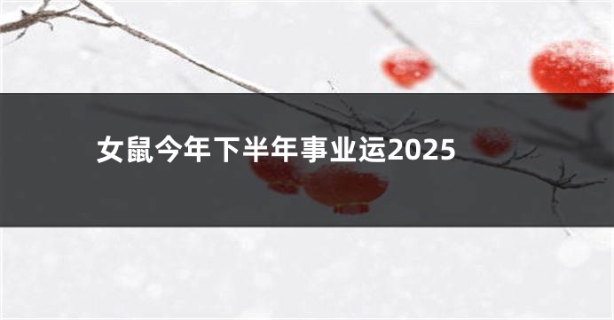 女鼠今年下半年事业运2025