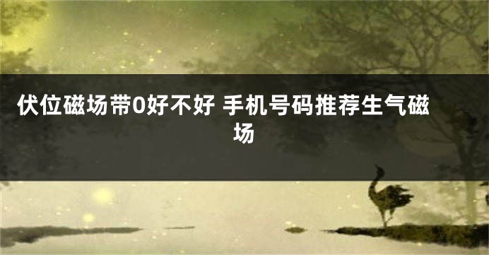 伏位磁场带0好不好 手机号码推荐生气磁场