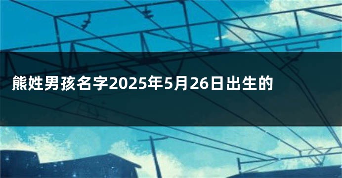 熊姓男孩名字2025年5月26日出生的