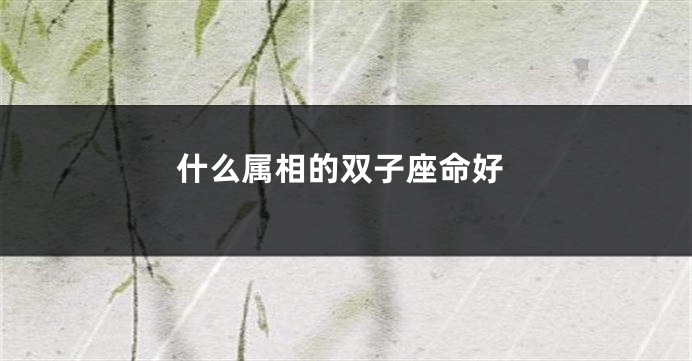 什么属相的双子座命好