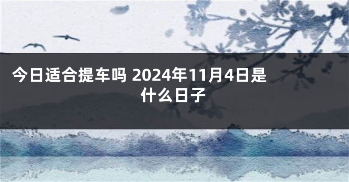 今日适合提车吗 2024年11月4日是什么日子