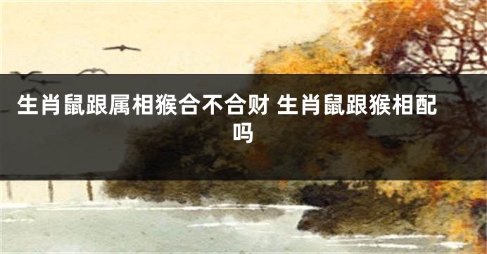 生肖鼠跟属相猴合不合财 生肖鼠跟猴相配吗