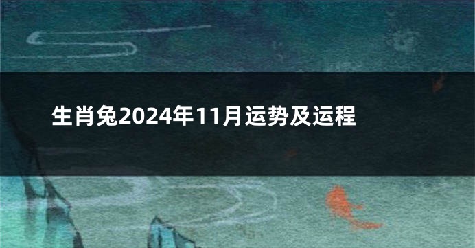 生肖兔2024年11月运势及运程