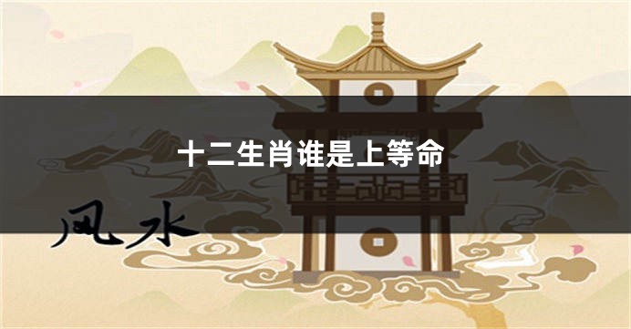 十二生肖谁是上等命