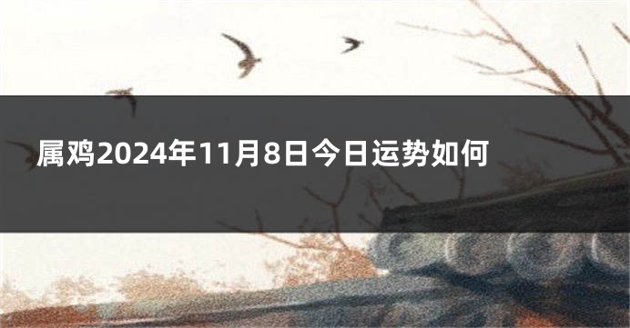 属鸡2024年11月8日今日运势如何