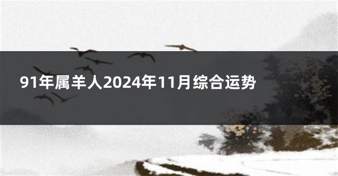 91年属羊人2024年11月综合运势