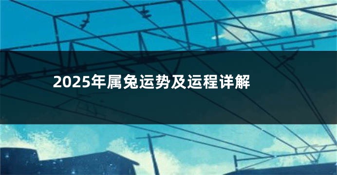 2025年属兔运势及运程详解