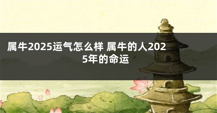 属牛2025运气怎么样 属牛的人2025年的命运