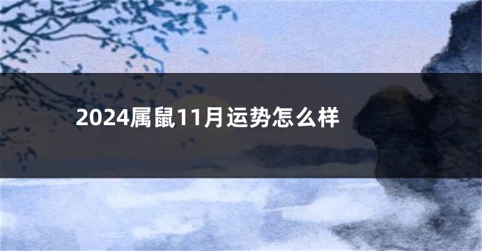 2024属鼠11月运势怎么样
