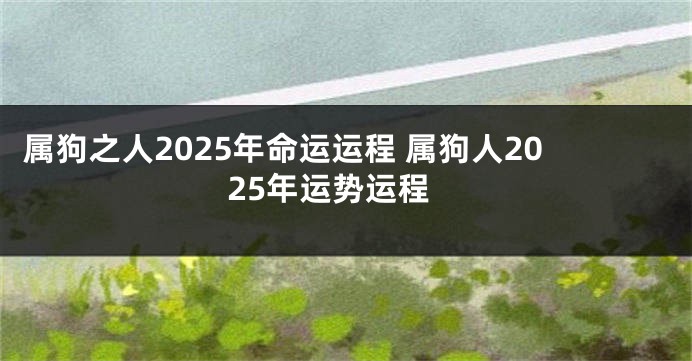 属狗之人2025年命运运程 属狗人2025年运势运程