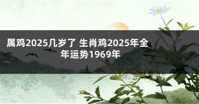 属鸡2025几岁了 生肖鸡2025年全年运势1969年