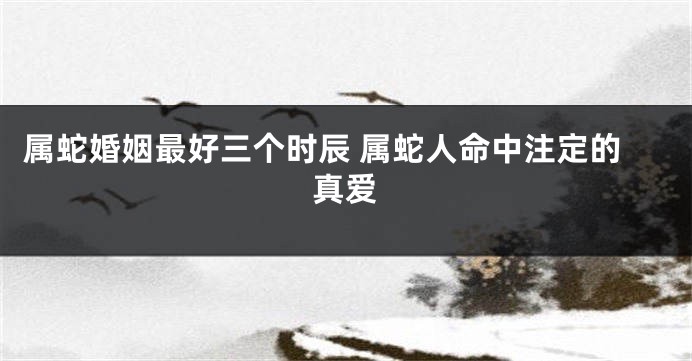属蛇婚姻最好三个时辰 属蛇人命中注定的真爱