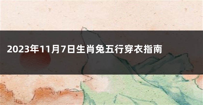 2023年11月7日生肖兔五行穿衣指南