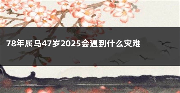 78年属马47岁2025会遇到什么灾难