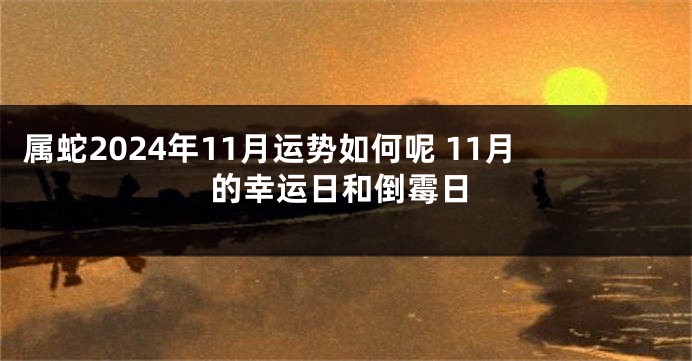 属蛇2024年11月运势如何呢 11月的幸运日和倒霉日