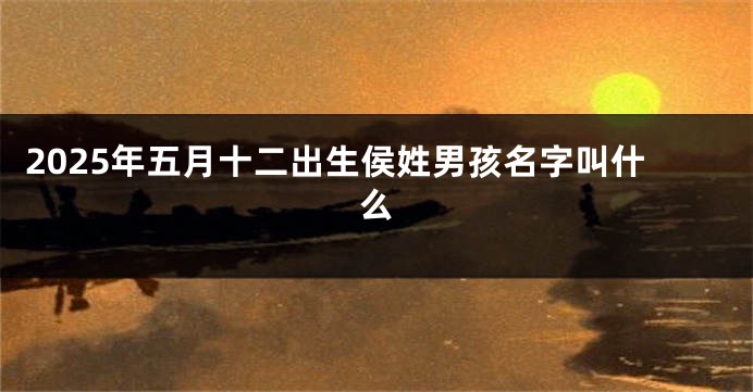 2025年五月十二出生侯姓男孩名字叫什么