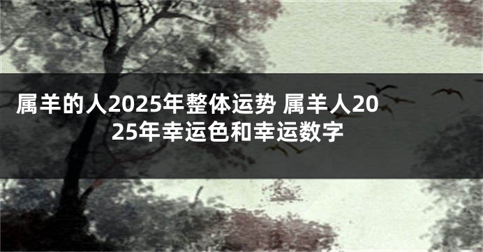 属羊的人2025年整体运势 属羊人2025年幸运色和幸运数字