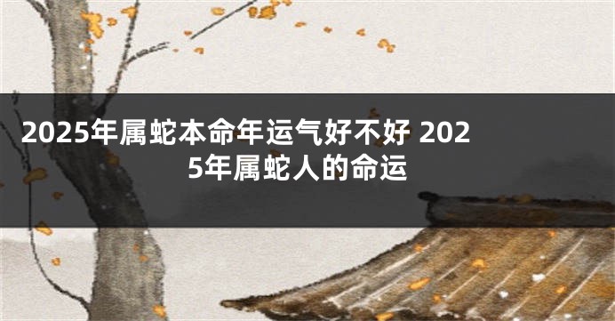 2025年属蛇本命年运气好不好 2025年属蛇人的命运