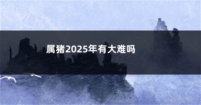 属猪2025年有大难吗