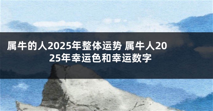 属牛的人2025年整体运势 属牛人2025年幸运色和幸运数字