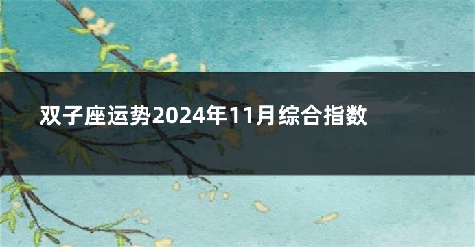 双子座运势2024年11月综合指数