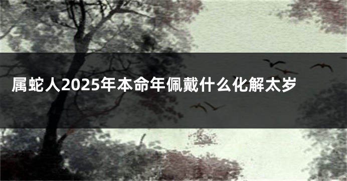 属蛇人2025年本命年佩戴什么化解太岁