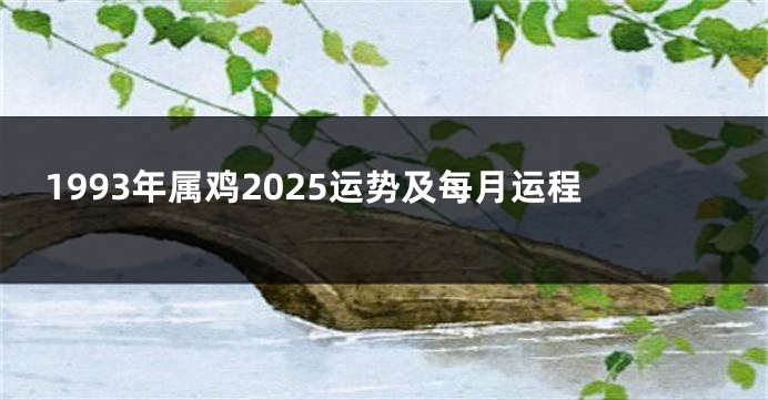 1993年属鸡2025运势及每月运程