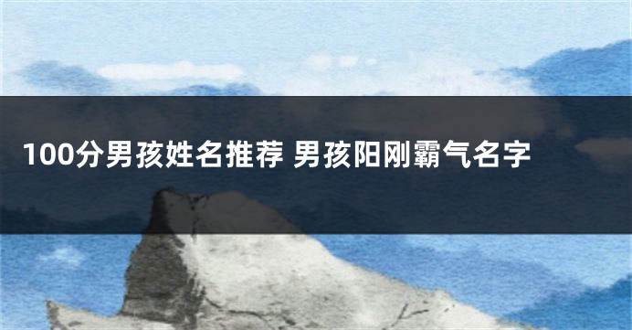 100分男孩姓名推荐 男孩阳刚霸气名字