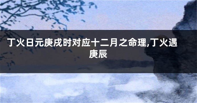 丁火日元庚戌时对应十二月之命理,丁火遇庚辰