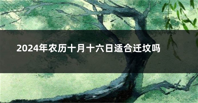 2024年农历十月十六日适合迁坟吗