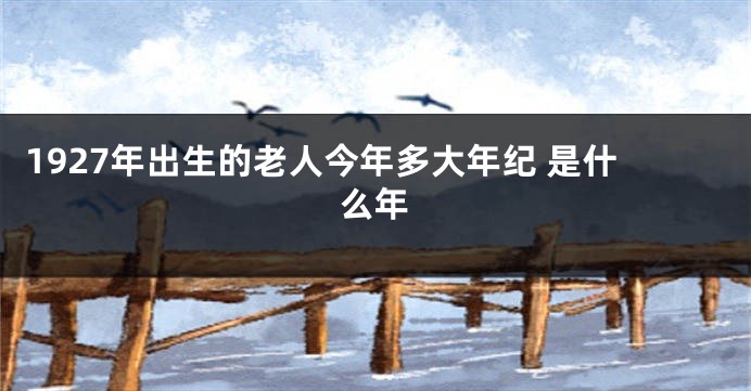 1927年出生的老人今年多大年纪 是什么年