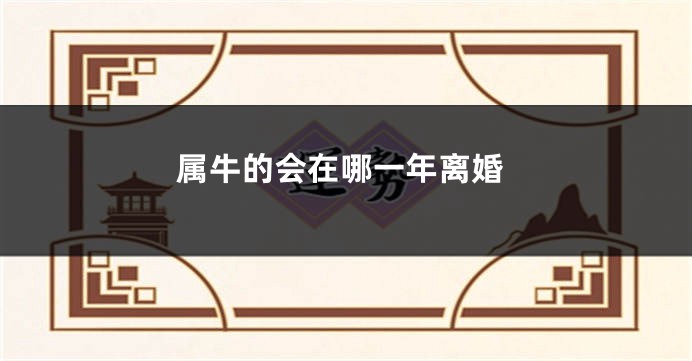 属牛的会在哪一年离婚