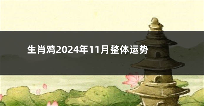 生肖鸡2024年11月整体运势