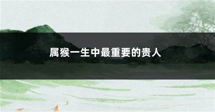 属猴一生中最重要的贵人