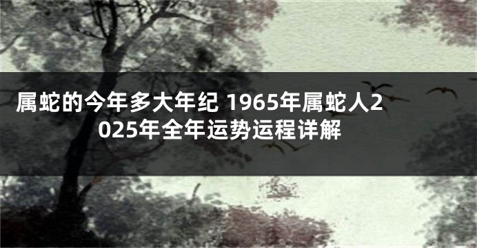 属蛇的今年多大年纪 1965年属蛇人2025年全年运势运程详解