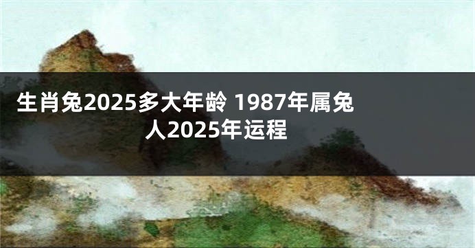 生肖兔2025多大年龄 1987年属兔人2025年运程