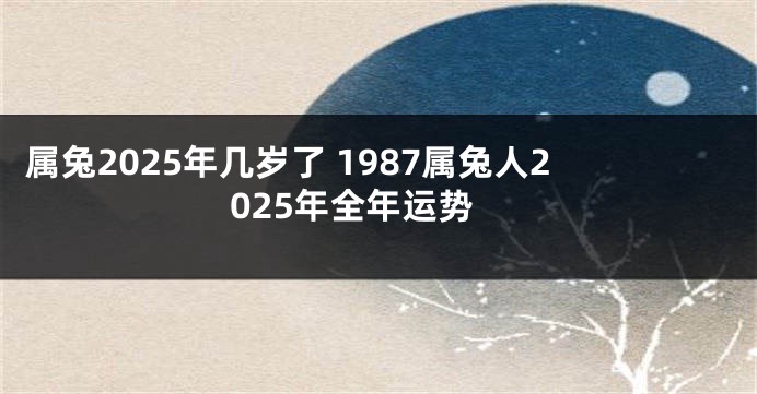 属兔2025年几岁了 1987属兔人2025年全年运势