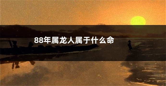 88年属龙人属于什么命 
